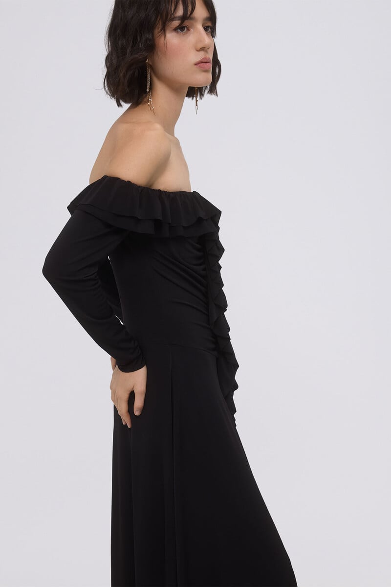 pedro del hierro Vestido de punto con volantes Rebajas baratas