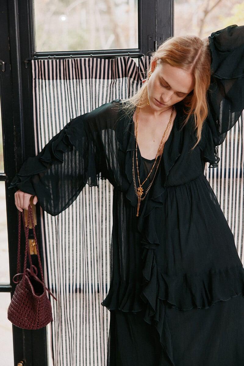 pedro del hierro Laura. Vestido volantes midi Descuento