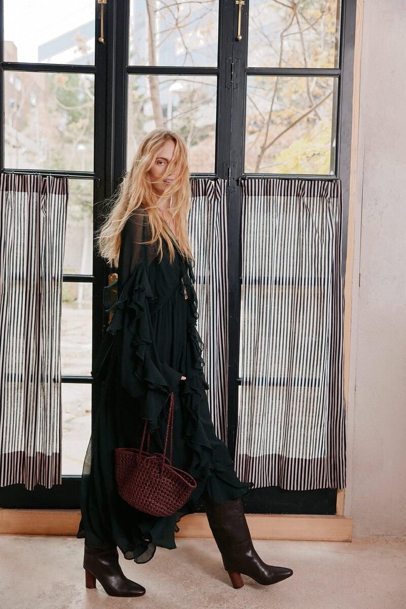 pedro del hierro Laura. Vestido volantes midi Descuento