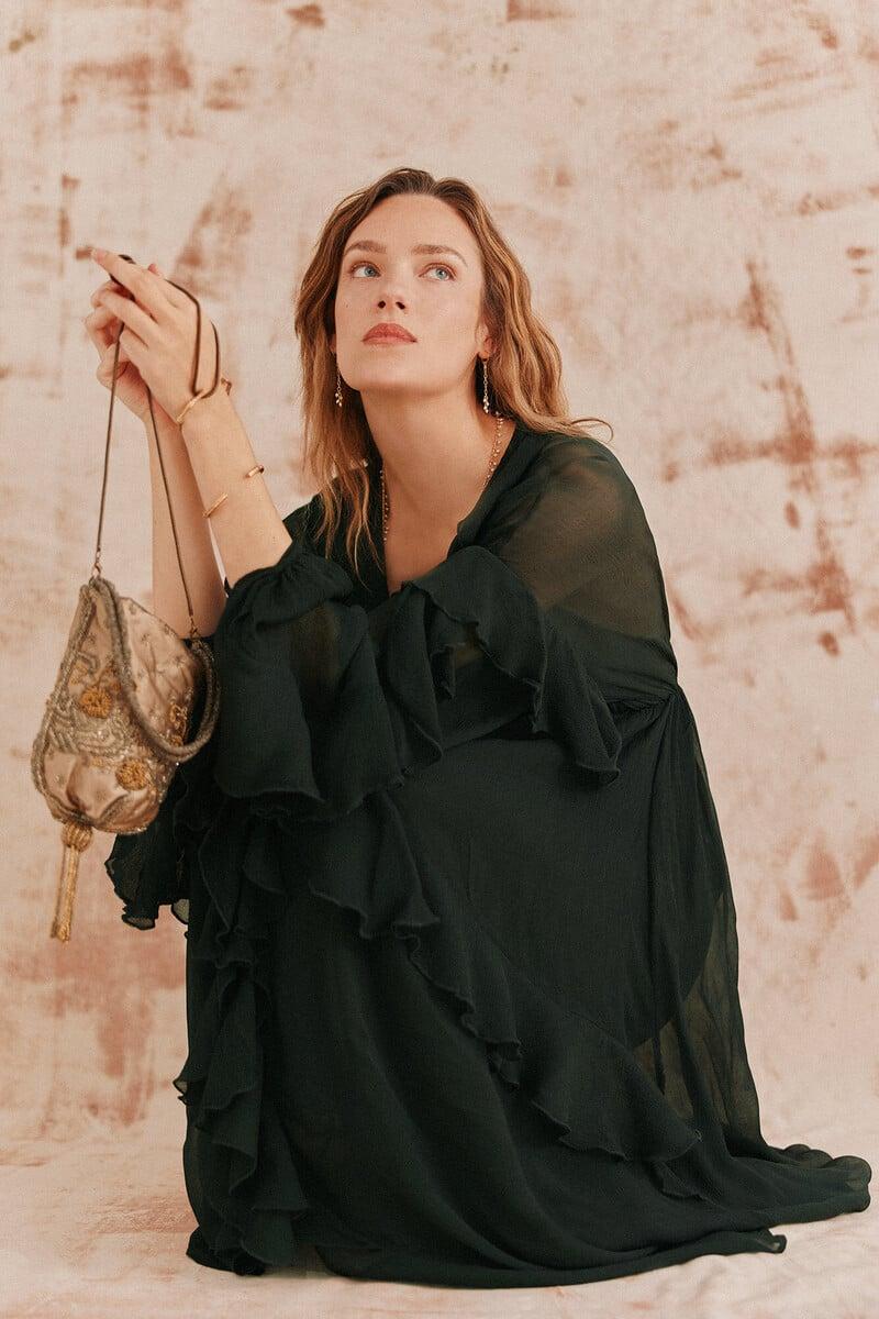 pedro del hierro Laura. Vestido volantes midi Descuento