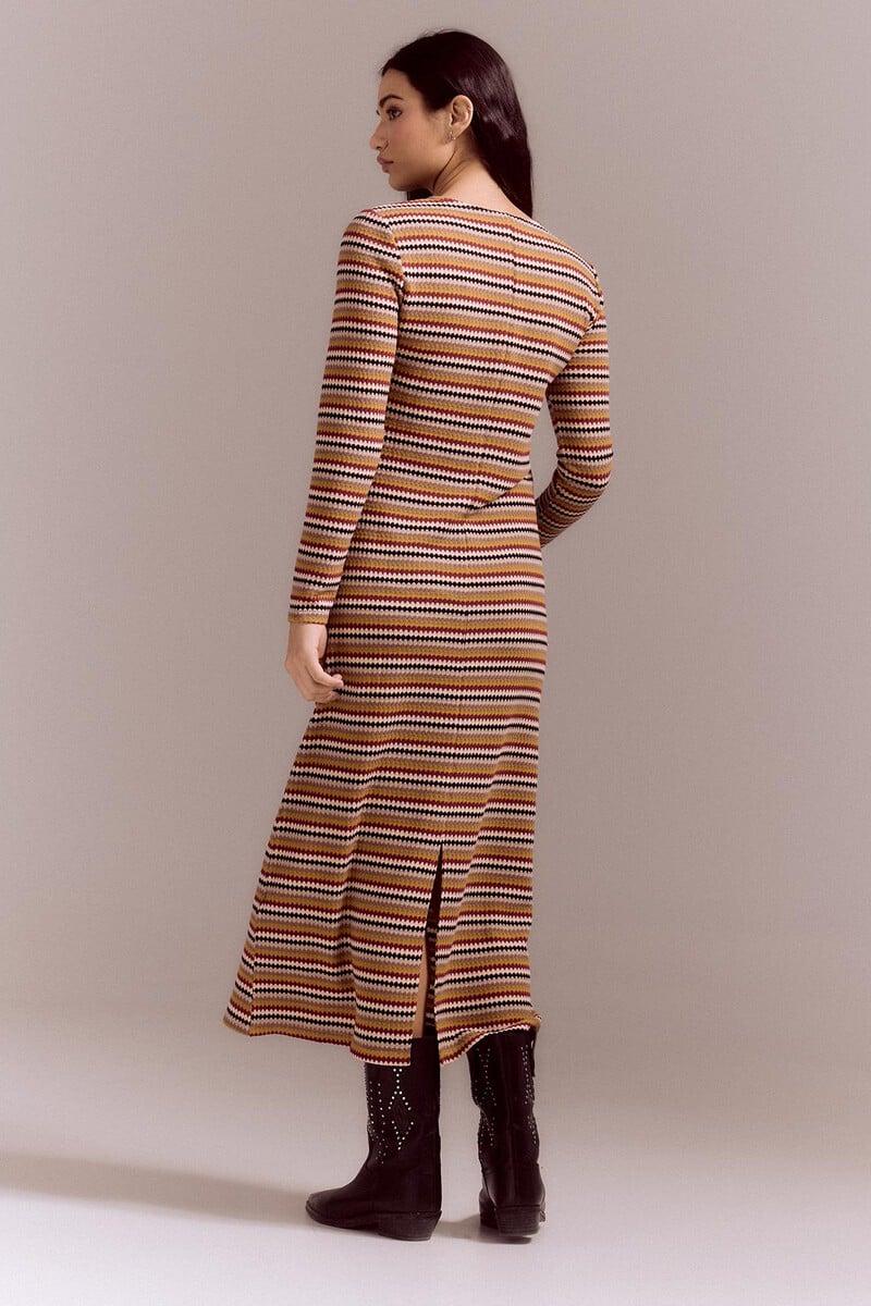 pedro del hierro Vestido estructura rayas multicolor Tienda