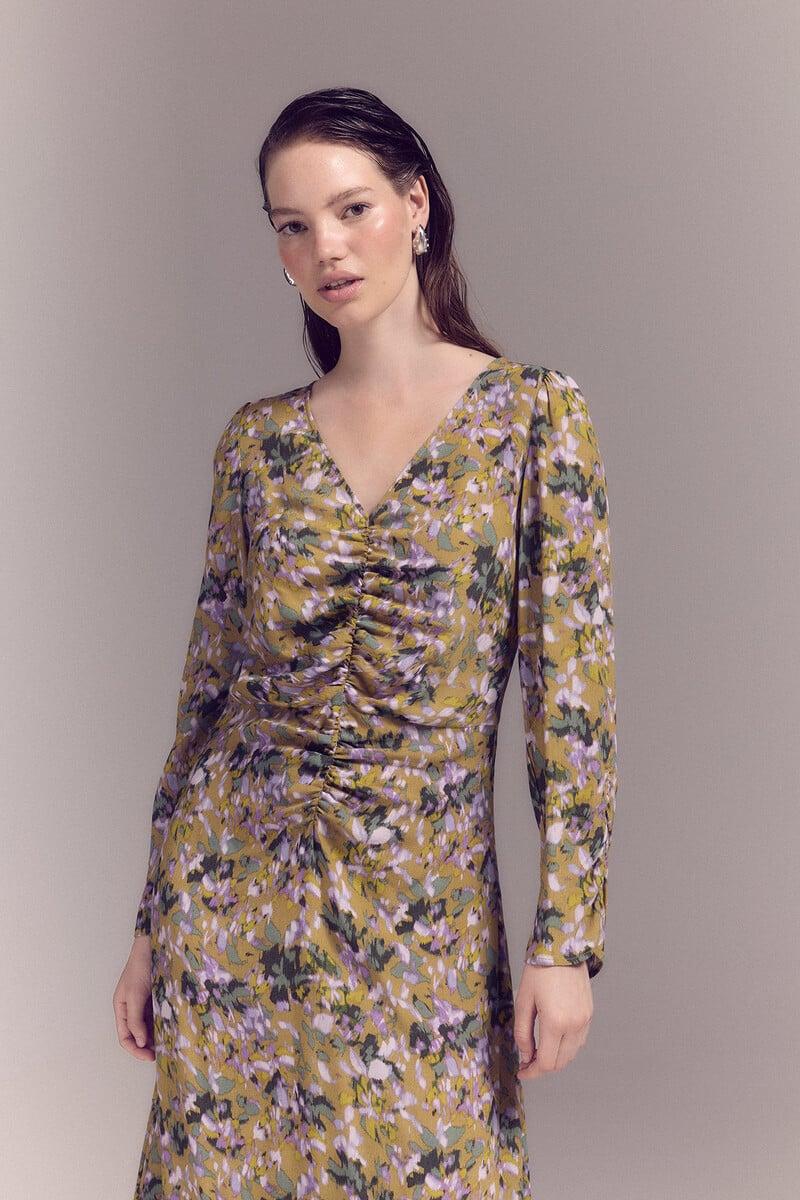 pedro del hierro Vestido frunces estampado Liquidación