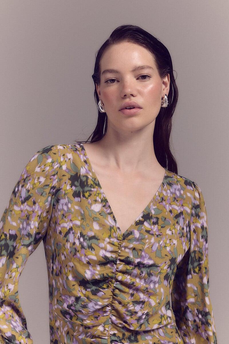 pedro del hierro Vestido frunces estampado Liquidación