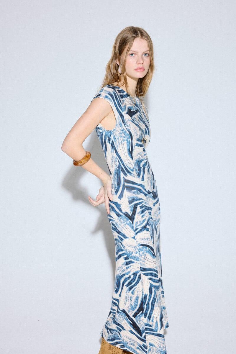 pedro del hierro Vestido estampado drapeado Últimos 3 días