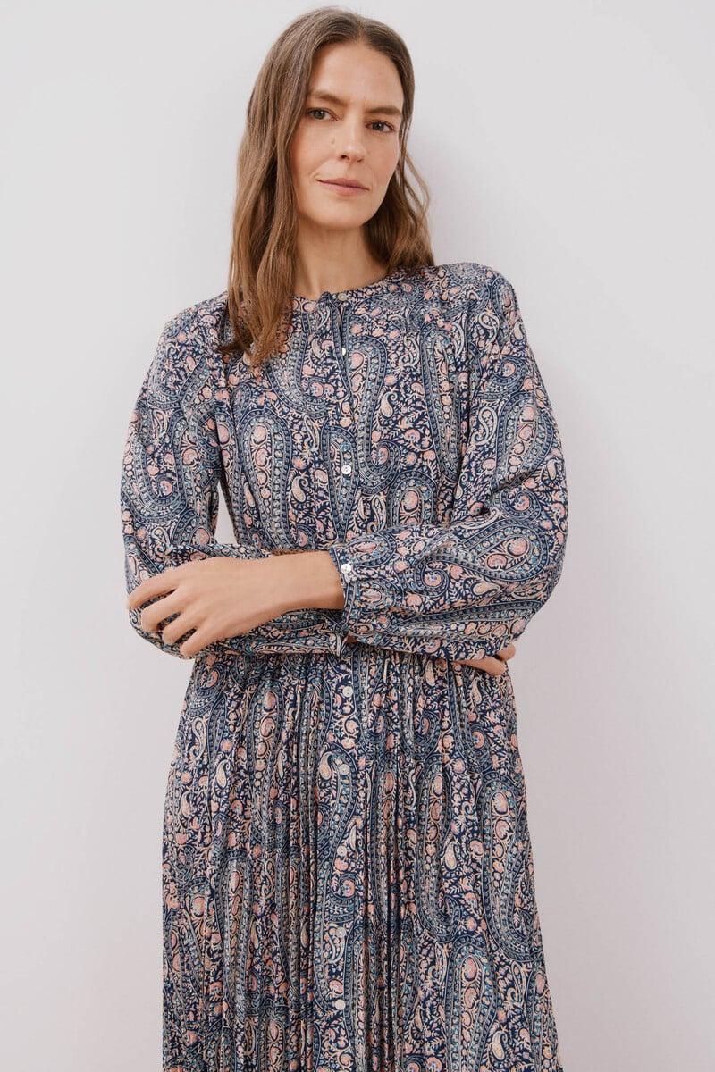 pedro del hierro Vestido estampado plisado COMPRAR AHORA