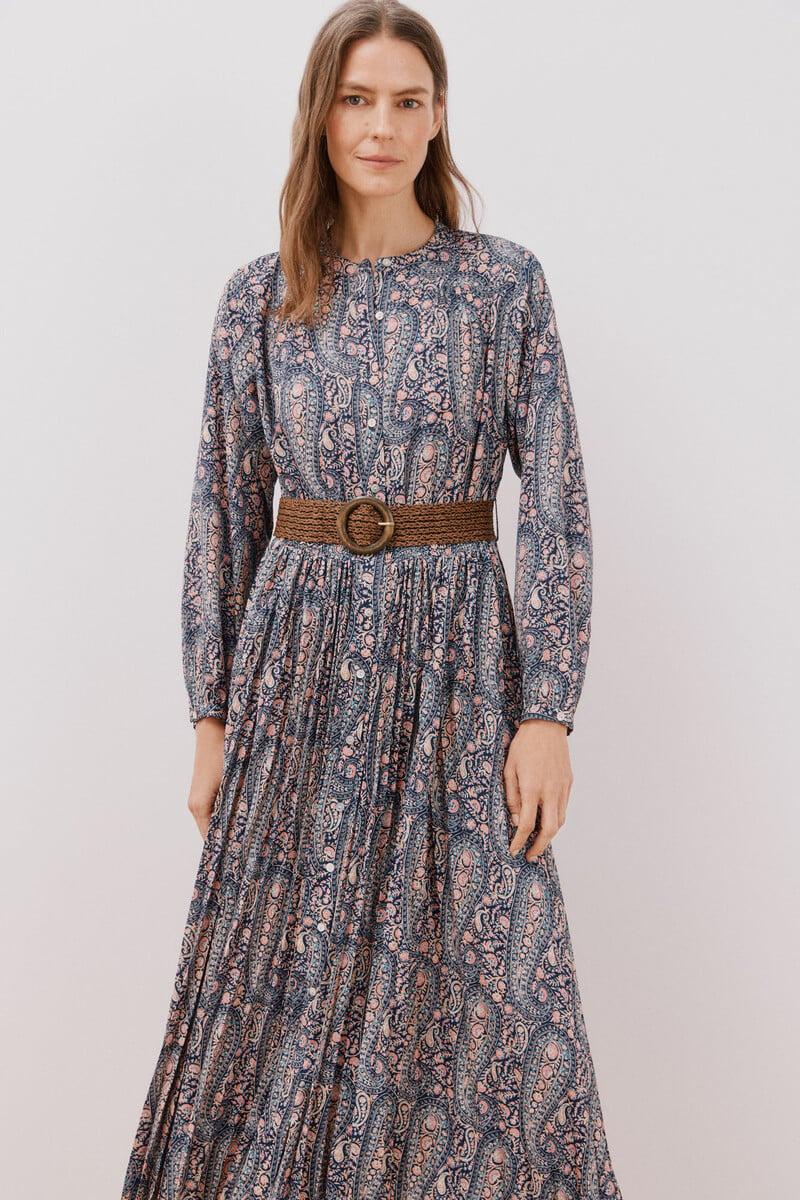 pedro del hierro Vestido estampado plisado COMPRAR AHORA