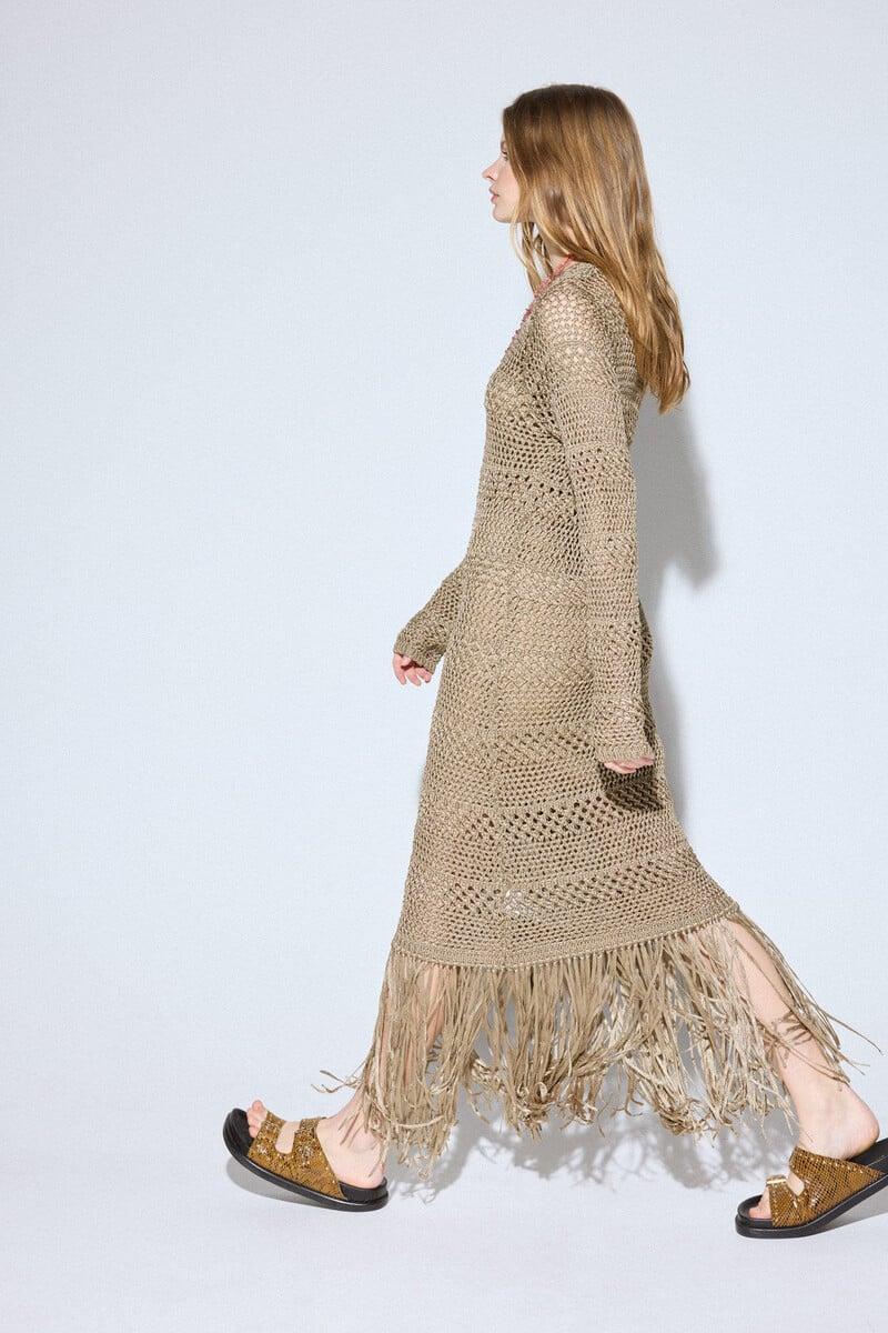 pedro del hierro Vestido punto flecos Precio de fábrica