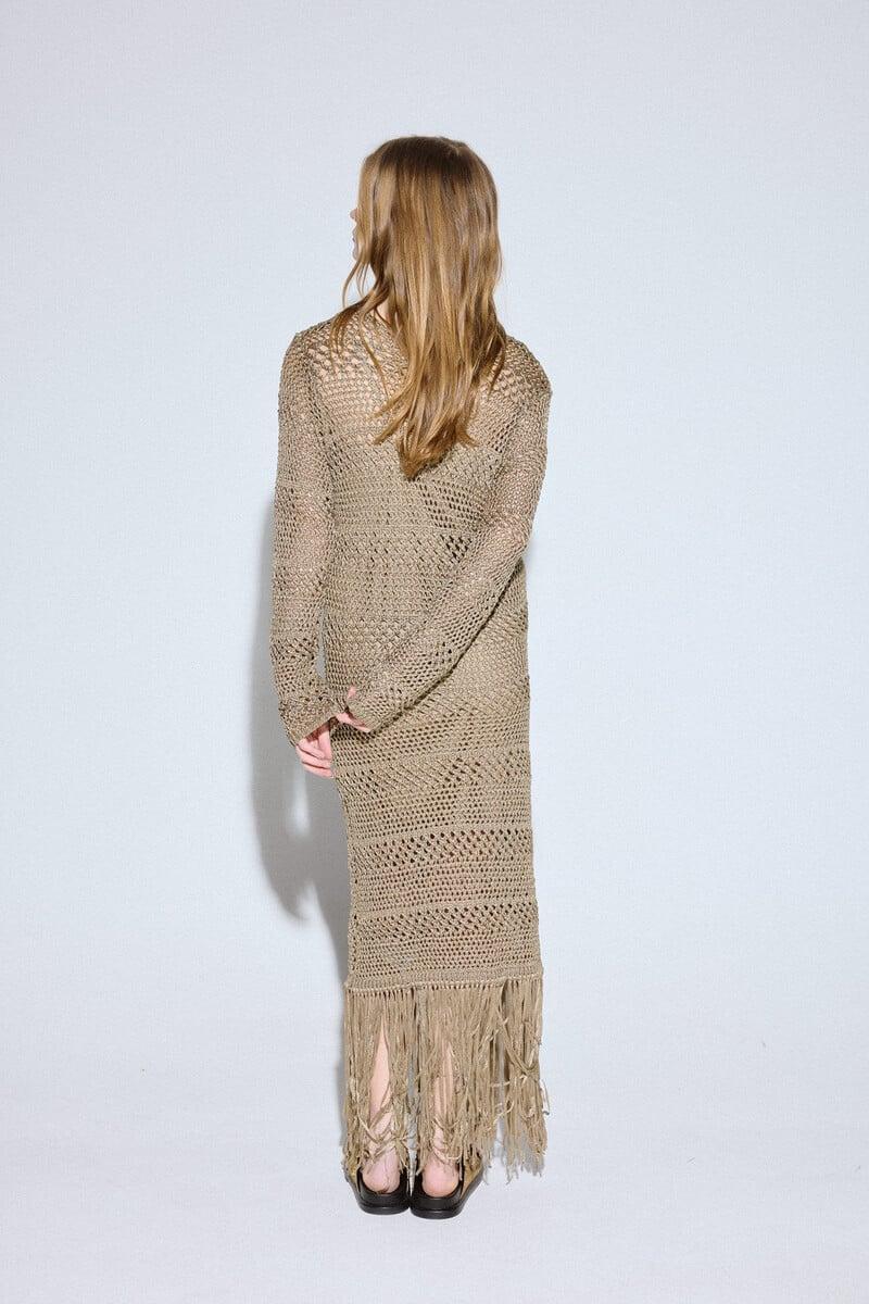 pedro del hierro Vestido punto flecos Precio de fábrica