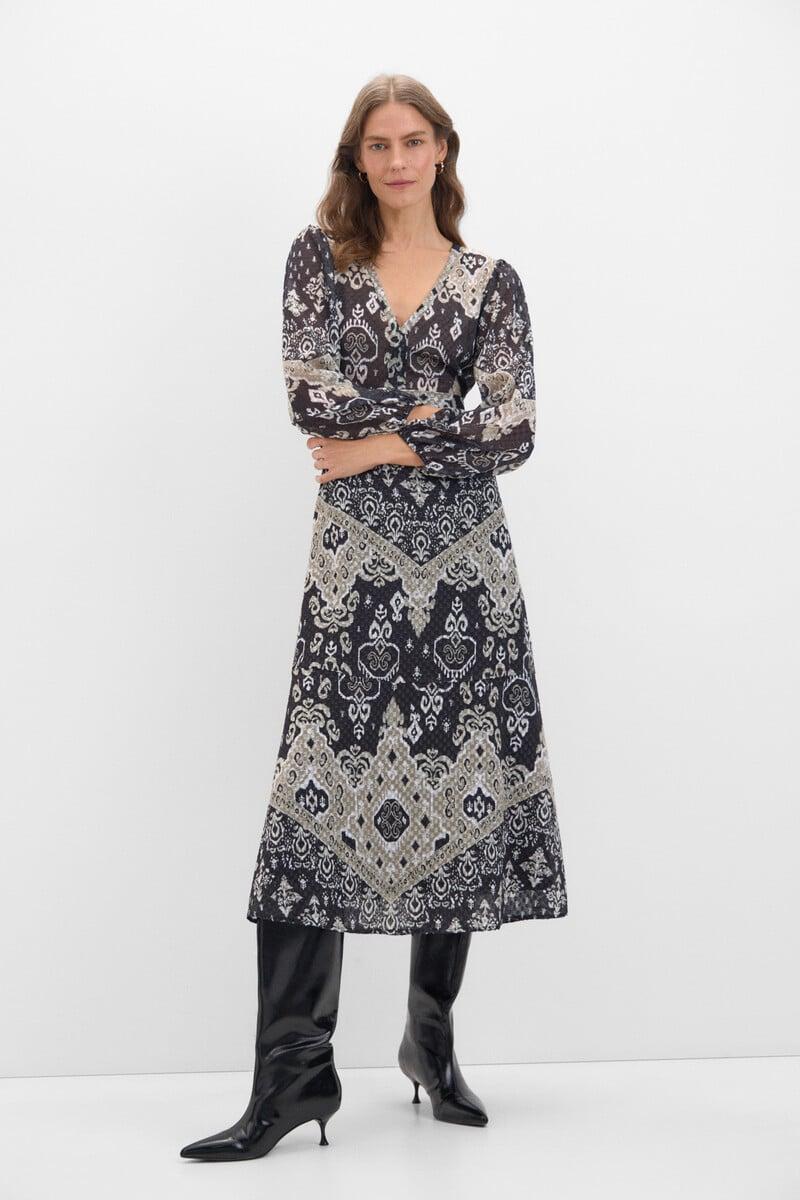 pedro del hierro Vestido estampado textura Promoción trimestral