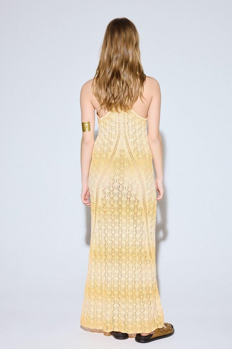 pedro del hierro Vestido punto calado halter Grandes descuentos