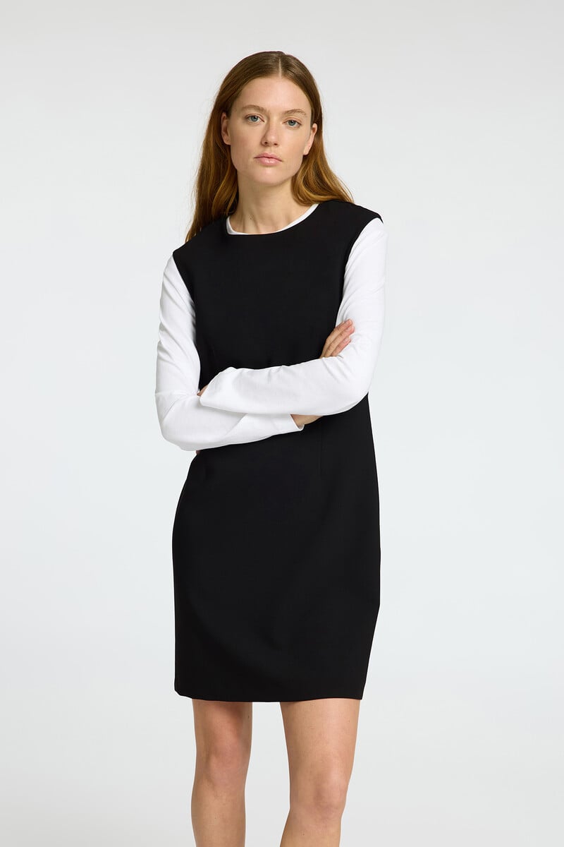 pedro del hierro Vestido corto de tirantes confeccionado con materiales reciclados Tienda de fábrica
