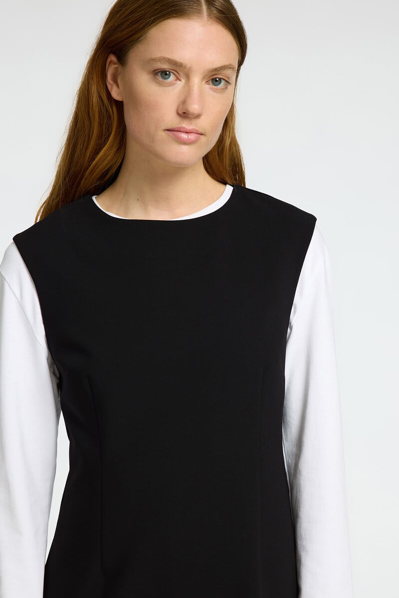 pedro del hierro Vestido corto de tirantes confeccionado con materiales reciclados Tienda de fábrica