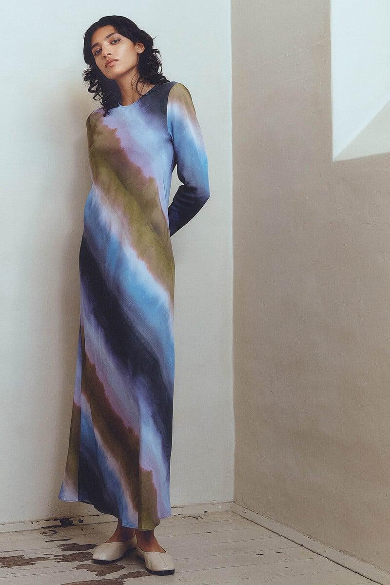 pedro del hierro Vestido Midi Tie Dye confeccionado con viscosa Precios de Black Friday