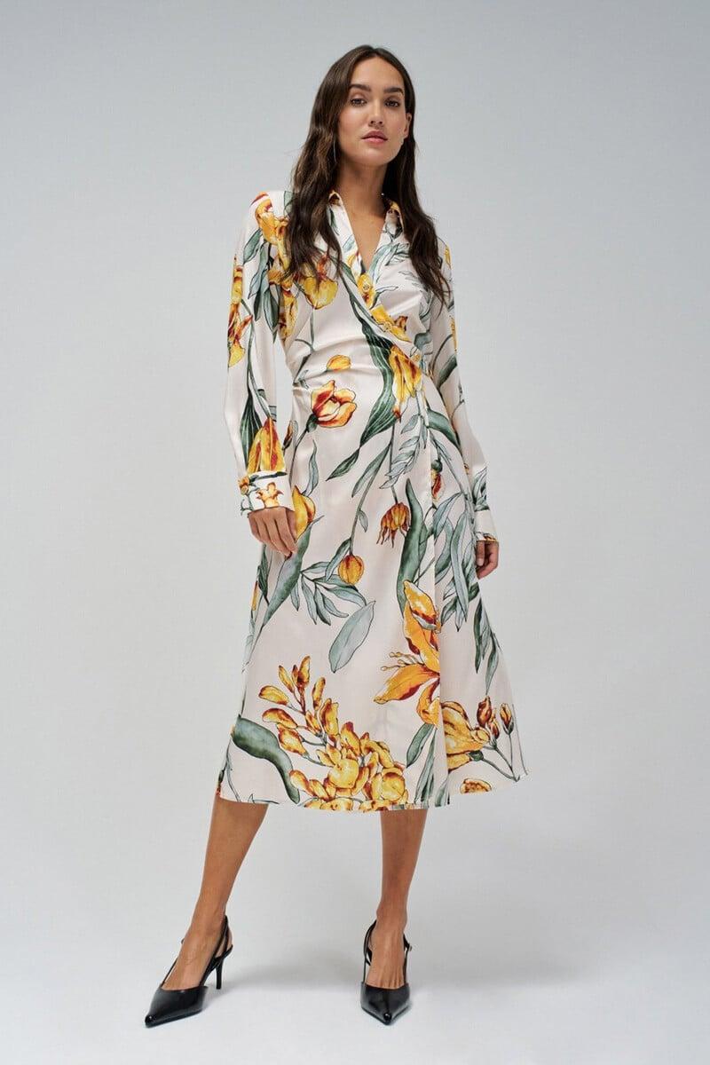 pedro del hierro Vestido flores midi Libre de impuestos