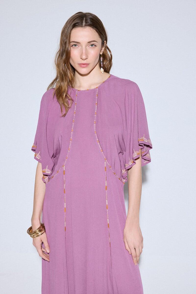 pedro del hierro Vestido manga capa bordado Tienda