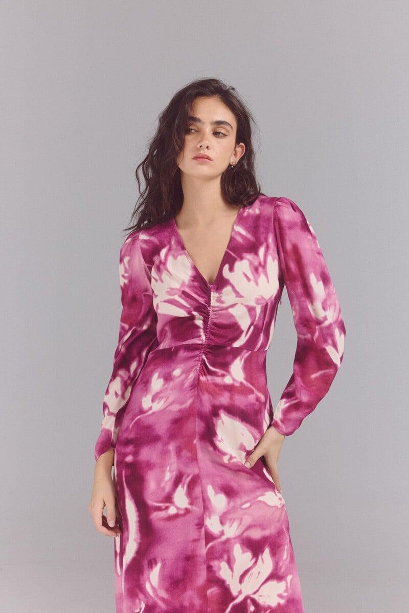 pedro del hierro Vestido estampado detalle frunce Oferta especial
