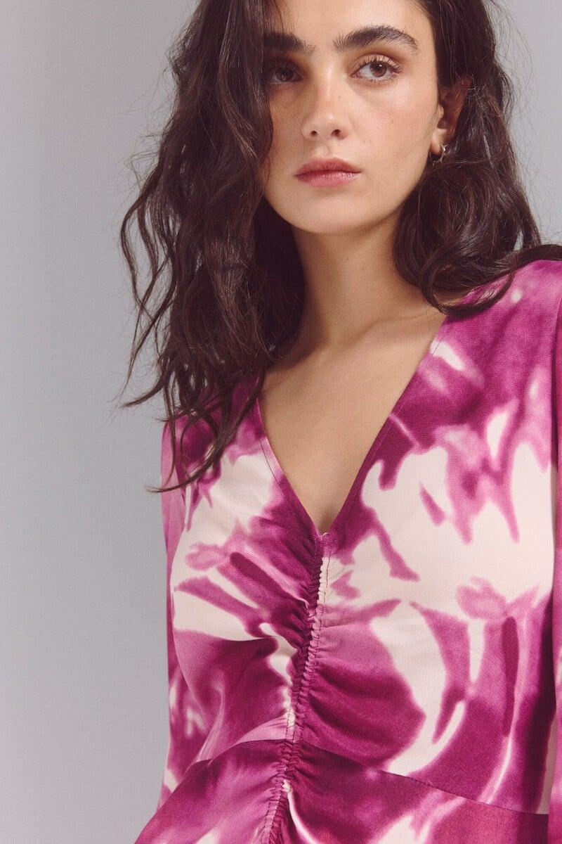 pedro del hierro Vestido estampado detalle frunce Oferta especial
