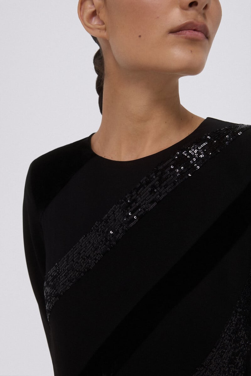 pedro del hierro Vestido negro midi Últimos 2 días