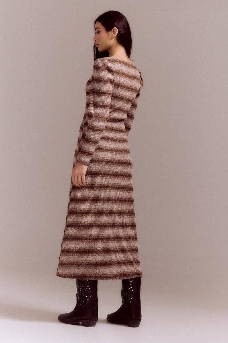 pedro del hierro Vestido punto frunce rayas Último día