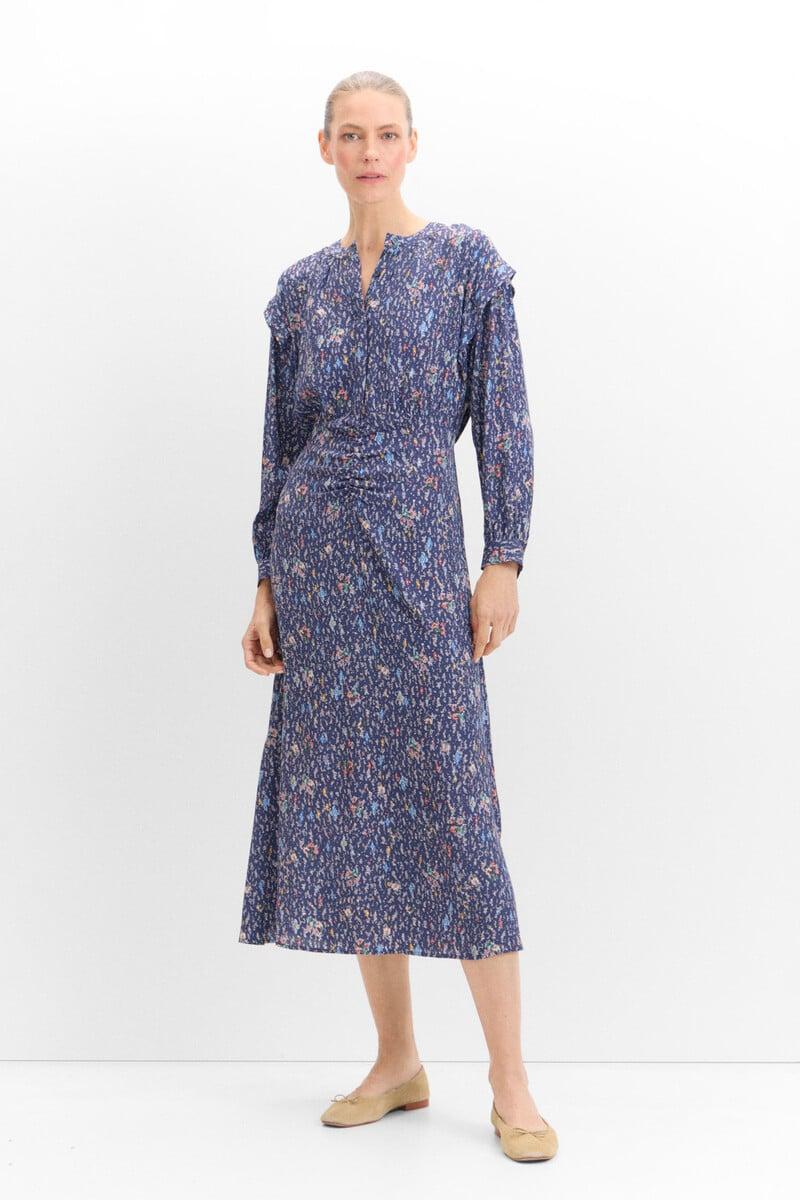 pedro del hierro Vestido midi estampado Precio de fábrica