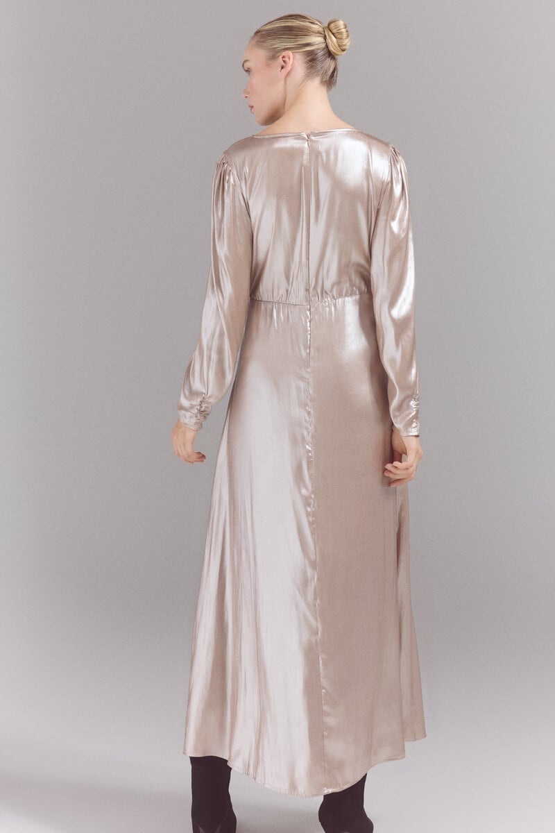 pedro del hierro Vestido tejido laminado plata Oferta especial de fábrica