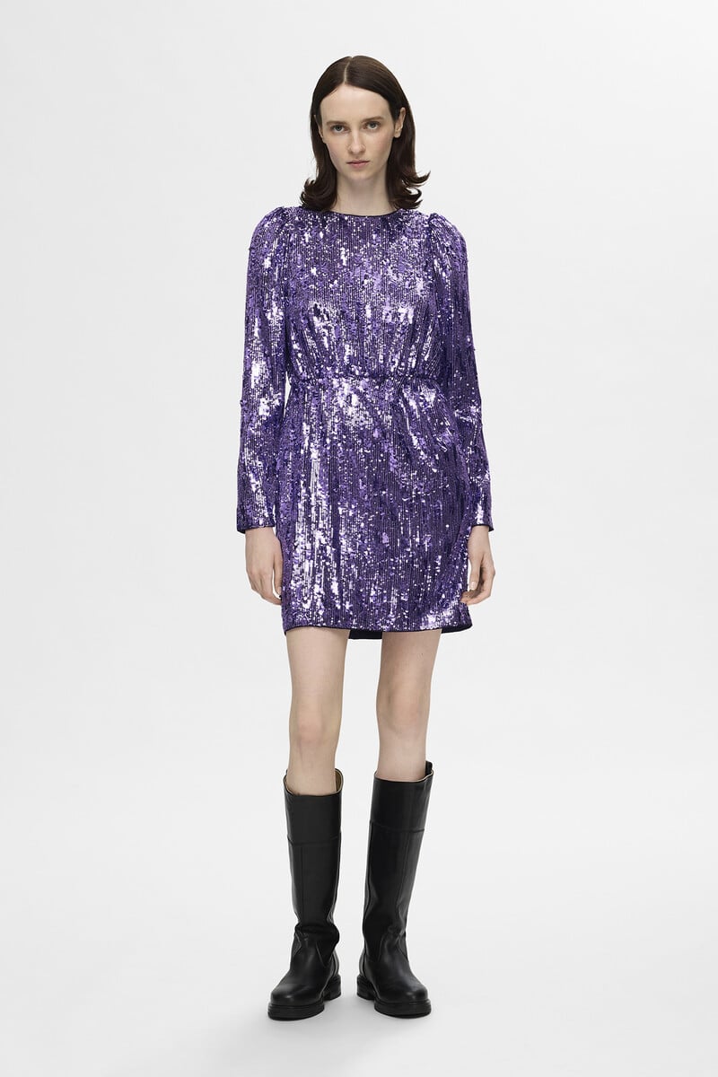 pedro del hierro Vestido corto de lentejuelas confeccionado con materiales reciclados Superdescuento