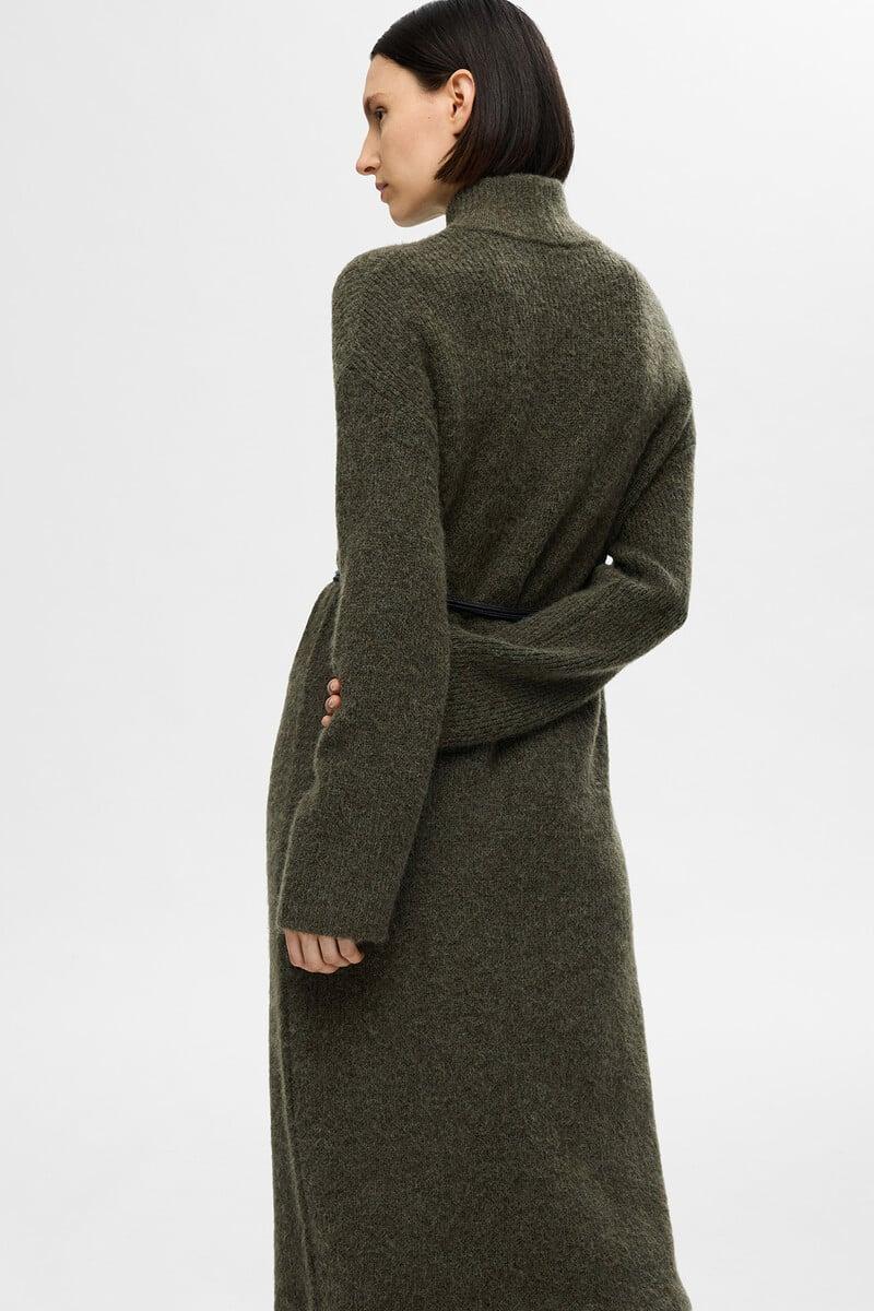 pedro del hierro Vestido Midi de cuello alto confeccionado con lana Merino Tienda de fábrica