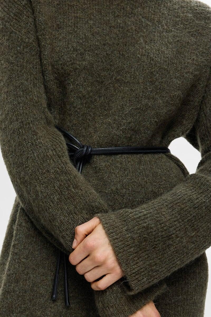 pedro del hierro Vestido Midi de cuello alto confeccionado con lana Merino Tienda de fábrica