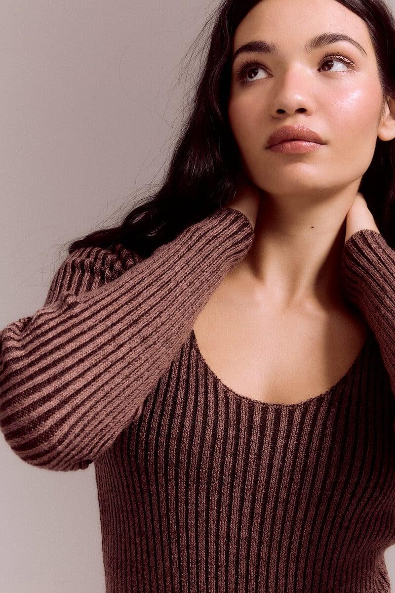 pedro del hierro Vestido punto canalé abertura Libre de impuestos