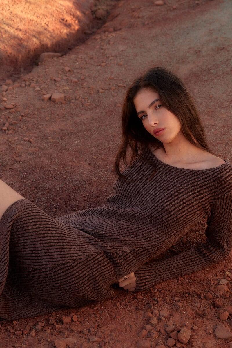 pedro del hierro Vestido punto canalé abertura Libre de impuestos