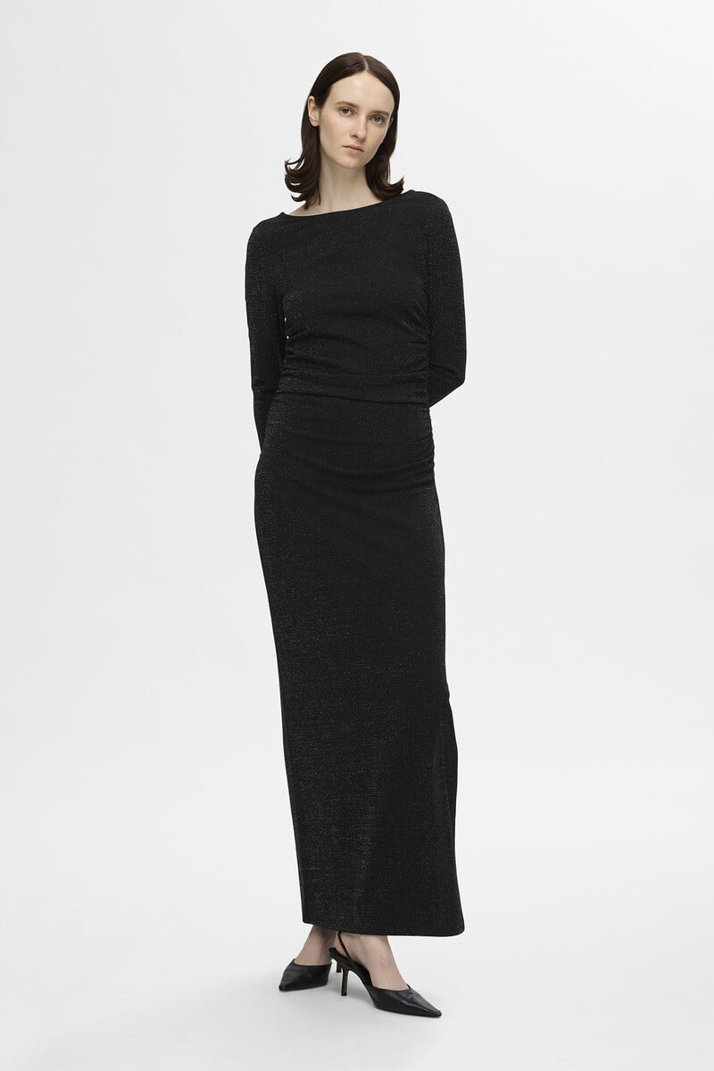 pedro del hierro Vestido largo con brillo y escote barco Descuentos del mes