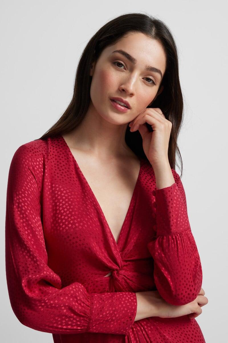 pedro del hierro Vestido largo nudo jacquard Oferta exclusiva