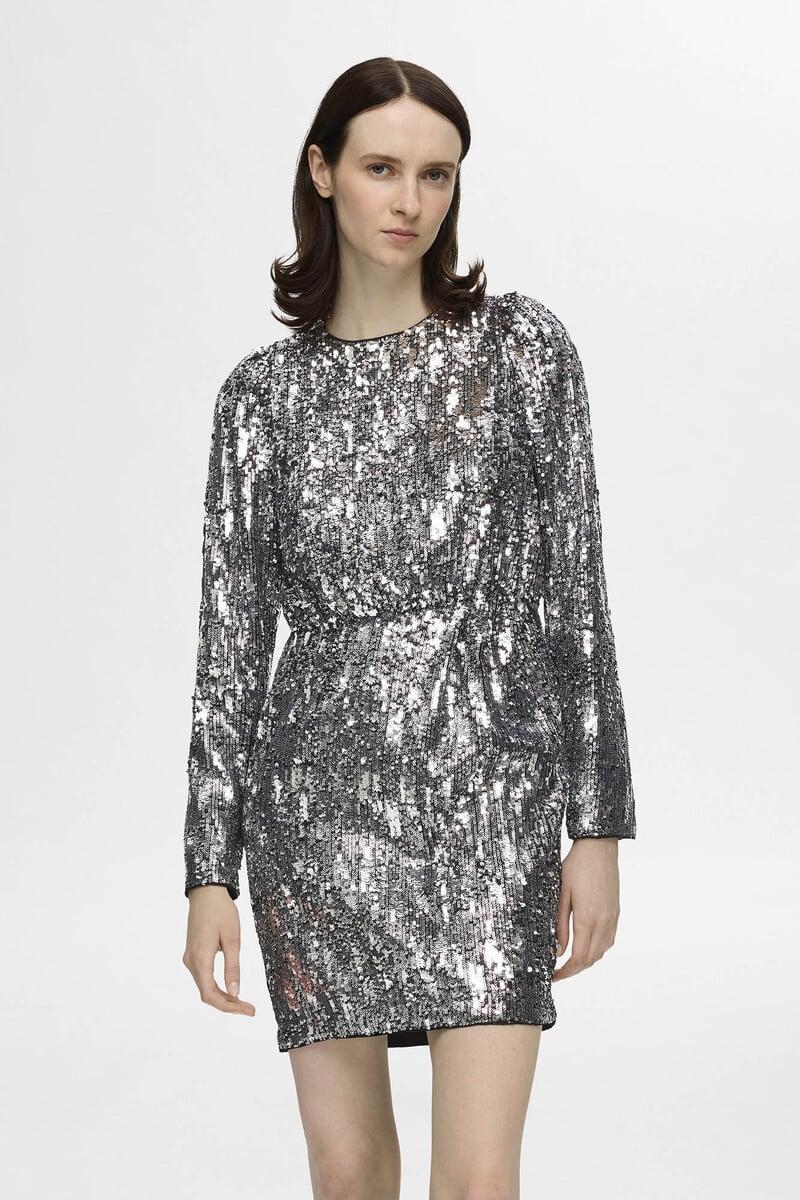 pedro del hierro Vestido corto de lentejuelas confeccionado con materiales reciclados Descuento por venta flash