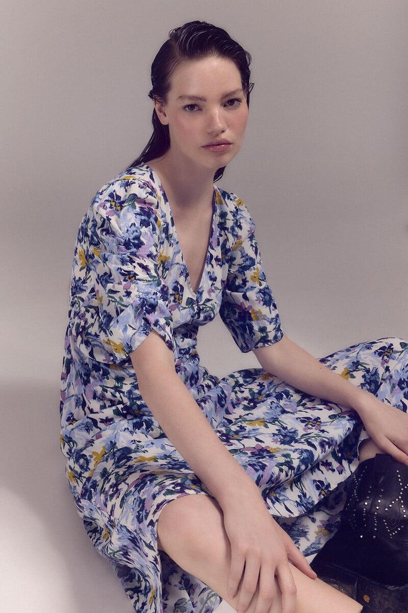pedro del hierro Vestido estampado detalle fruncido Ofertas especiales