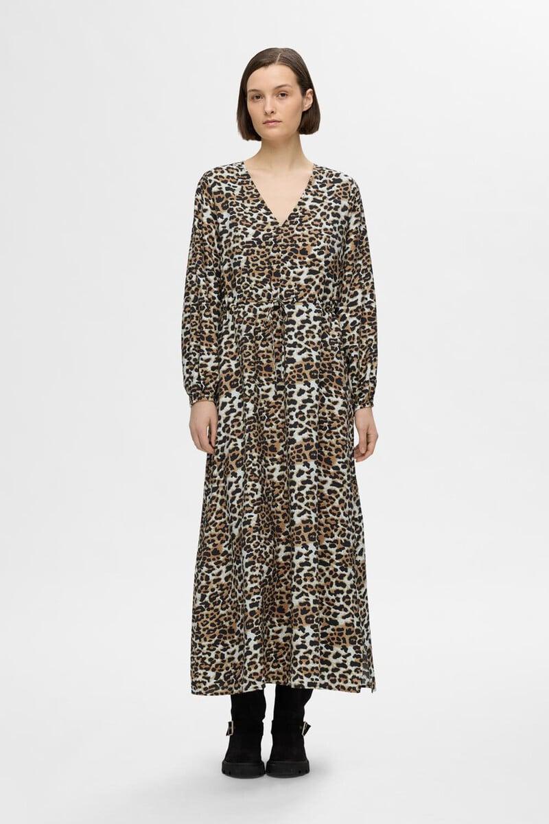 pedro del hierro Vestido de leopardo largo confeccionado con Lenzing ECOVERO Precio ultrabajo