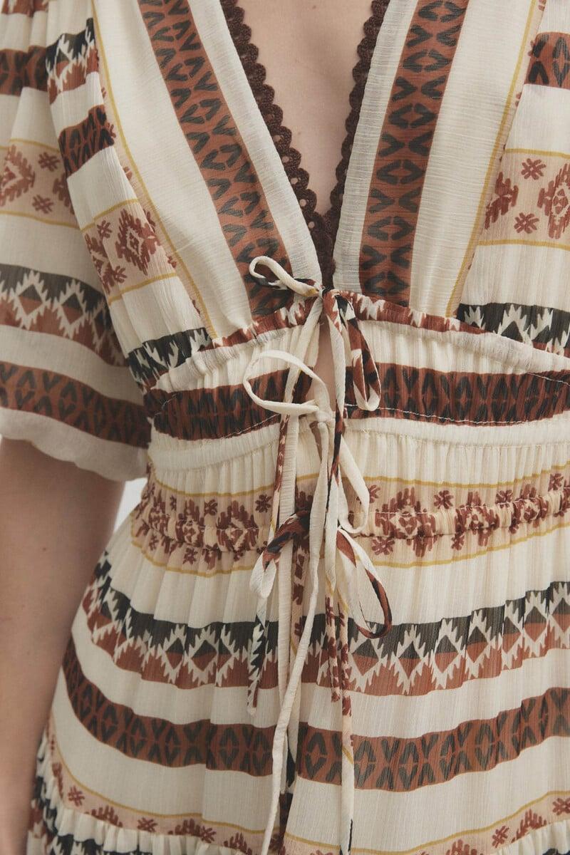 pedro del hierro Vestido largo estampado etnico En línea