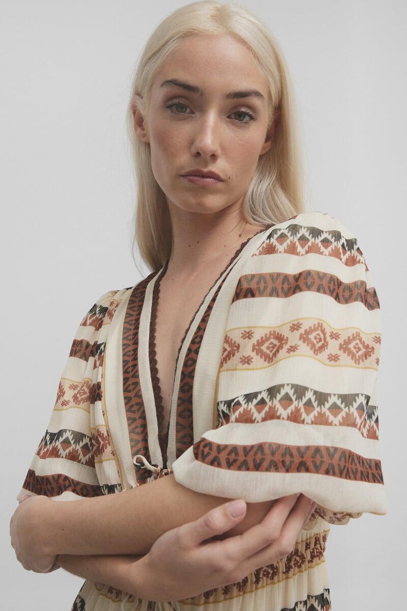 pedro del hierro Vestido largo estampado etnico En línea