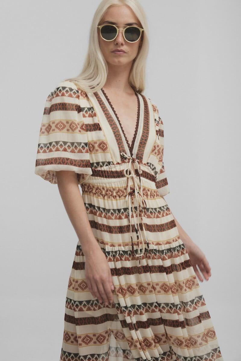 pedro del hierro Vestido largo estampado etnico En línea