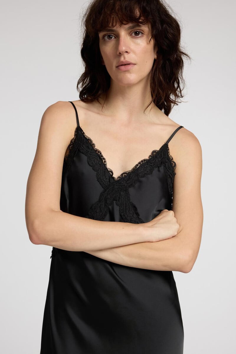 pedro del hierro Vestido lencero Midi confeccionado con materiales reciclados En oferta