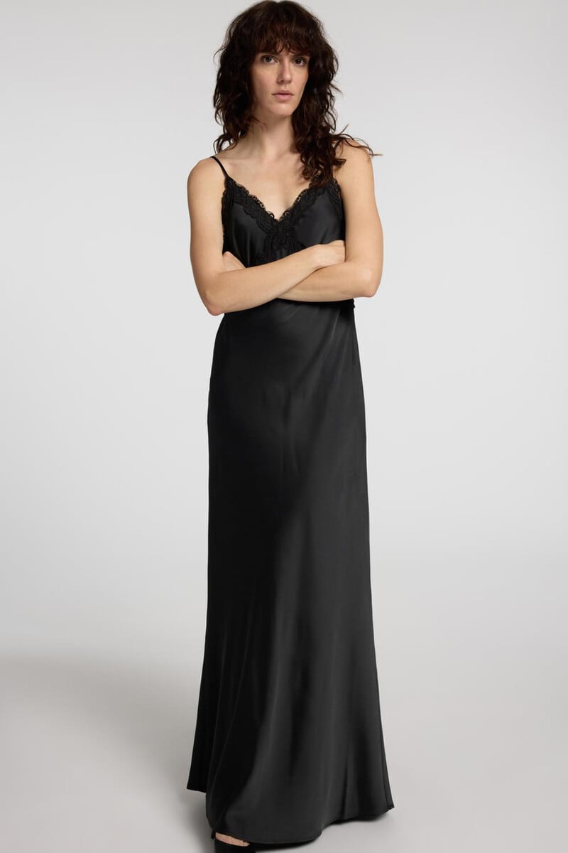 pedro del hierro Vestido lencero Midi confeccionado con materiales reciclados En oferta
