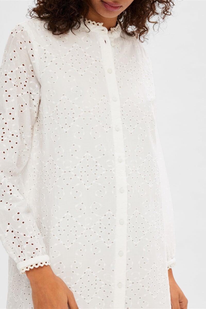 pedro del hierro Vestido corto troquelado confeccionado 100% con algodón orgánico Rebajas de fábrica