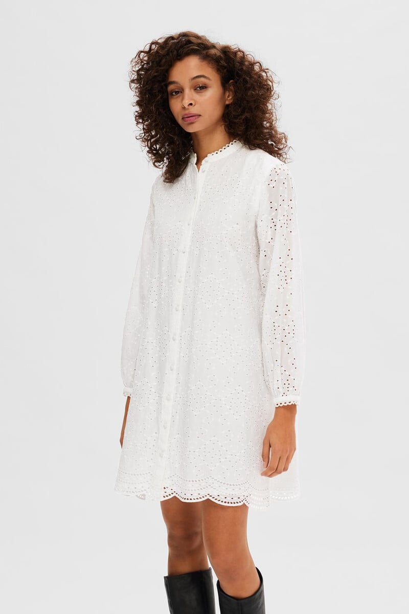 pedro del hierro Vestido corto troquelado confeccionado 100% con algodón orgánico Rebajas de fábrica