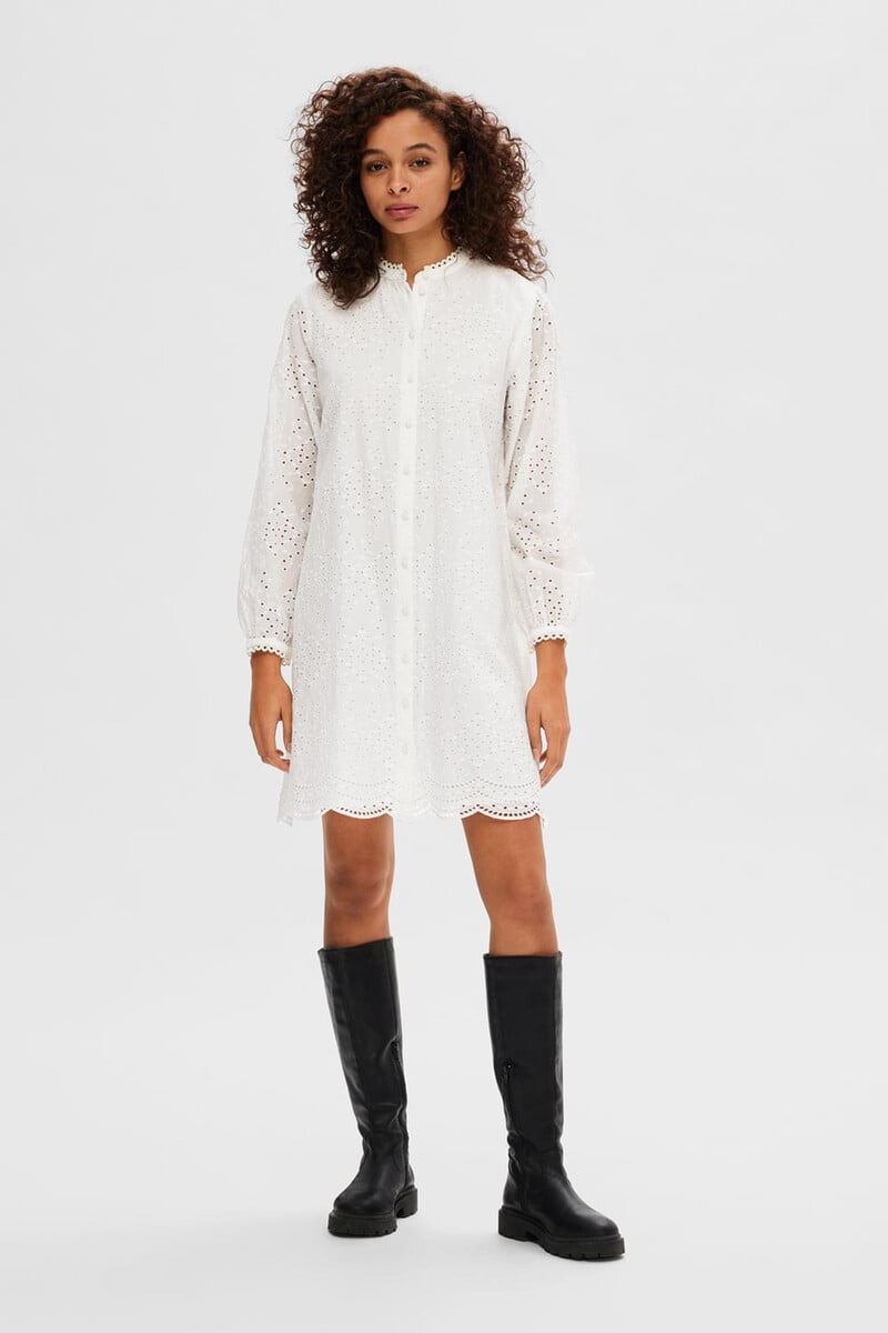 pedro del hierro Vestido corto troquelado confeccionado 100% con algodón orgánico Rebajas de fábrica