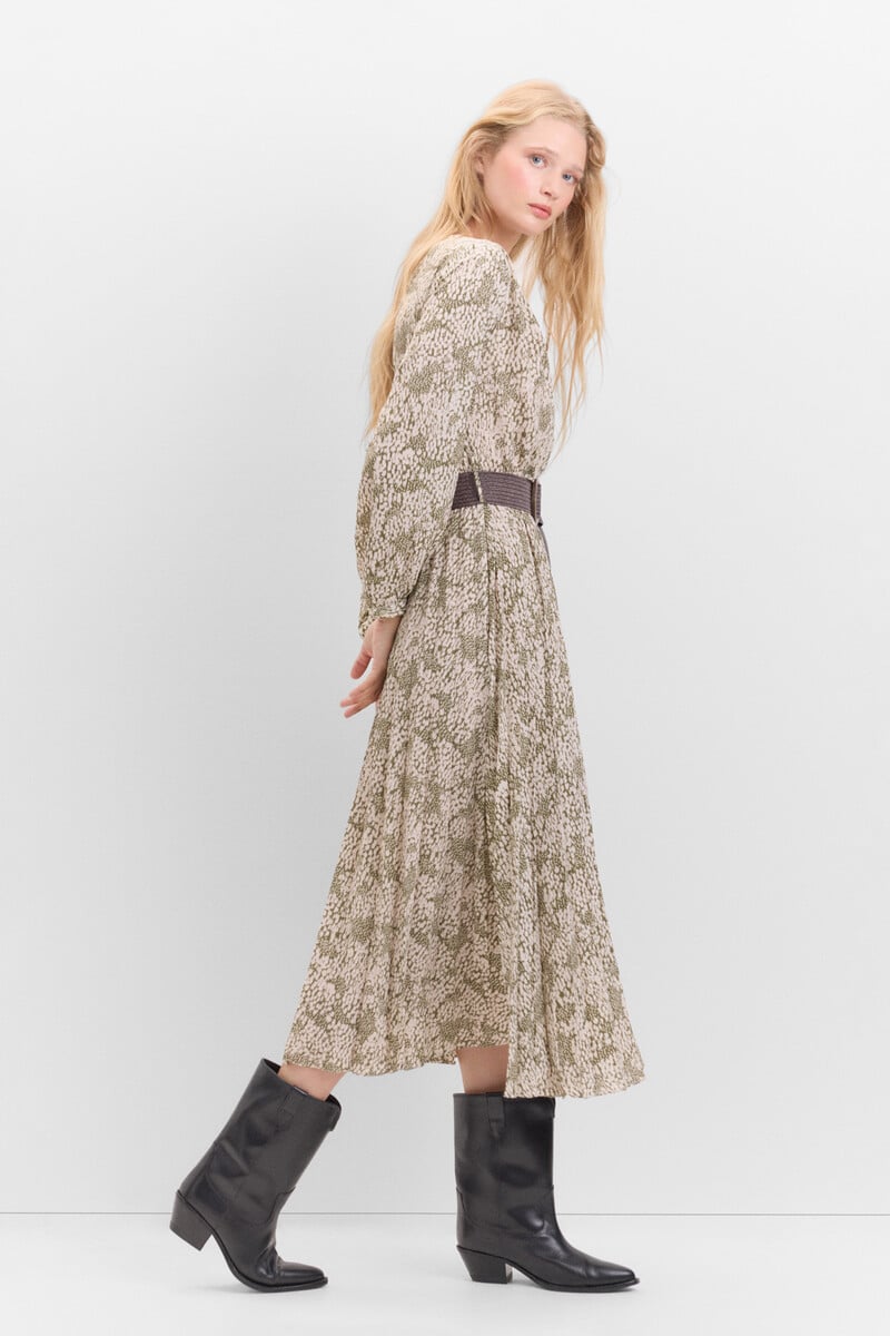 pedro del hierro Vestido falda plisada Ventas relámpago