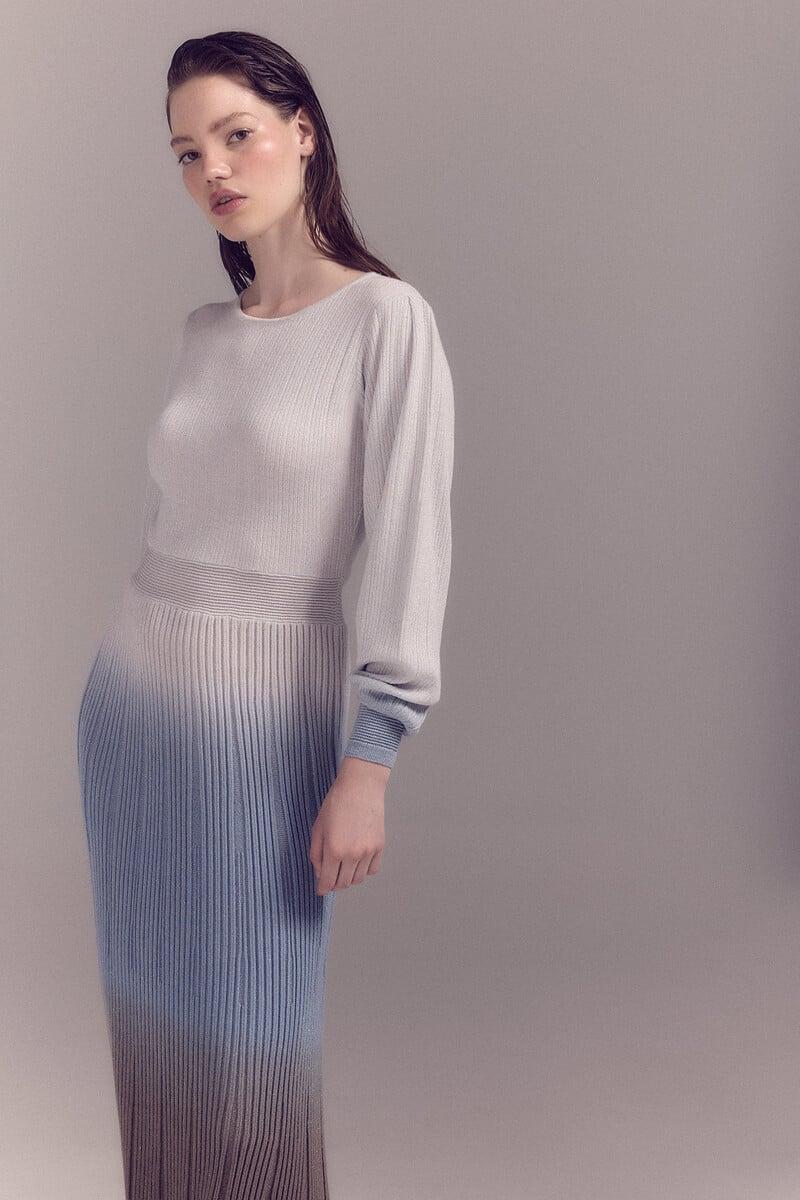 pedro del hierro Vestido lurex plisado Liquidación