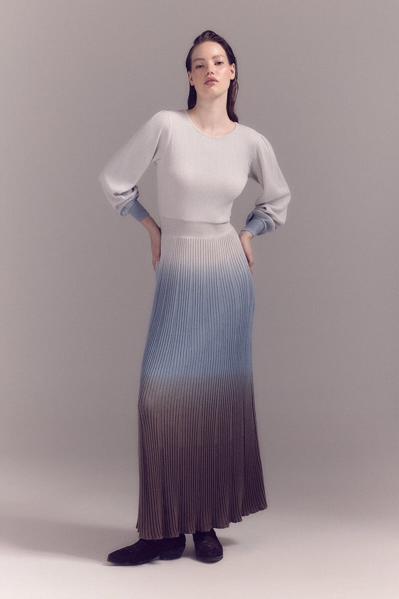 pedro del hierro Vestido lurex plisado Liquidación