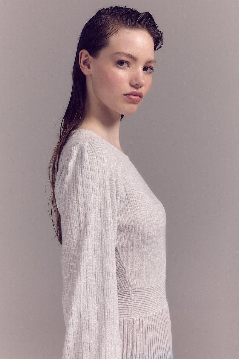 pedro del hierro Vestido lurex plisado Liquidación