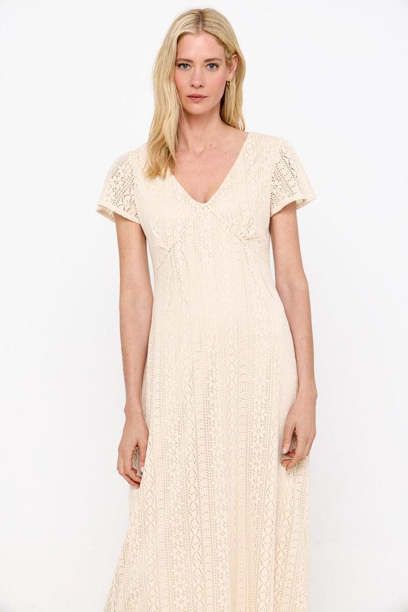 pedro del hierro Vestido efecto encaje Oferta especial de fábrica