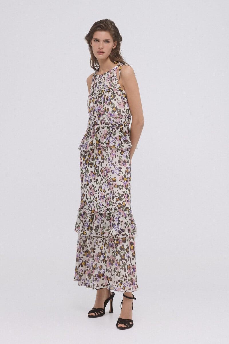 pedro del hierro Vestido volantes estampado Solo queda un día