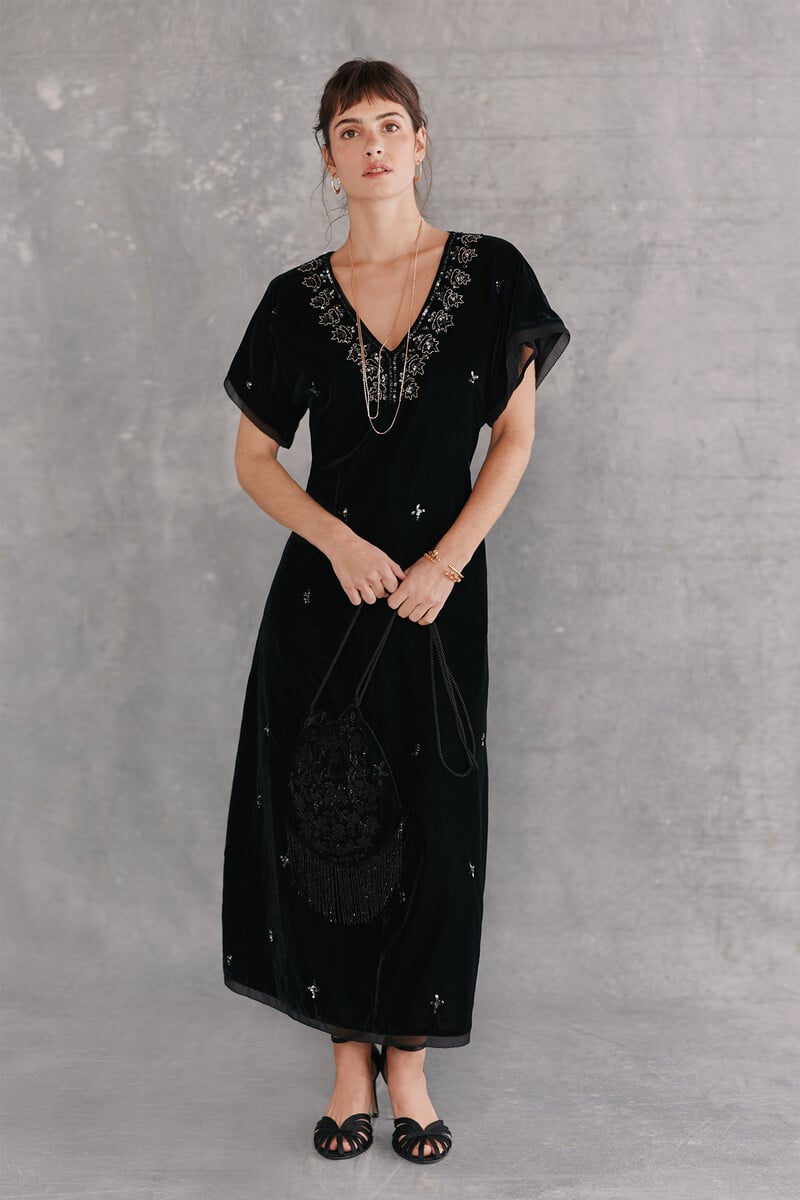pedro del hierro Catia. Vestido bordado Limitado a 3 días